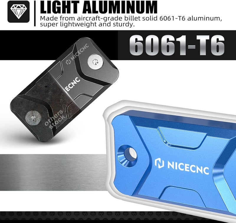 NICECNC Motorcycle Front Brake Fluid Reservoir Cover Compatible with Yamaha YZ85 2002-2023 YZ65 2018-2023 YZ125 2001-2007 YZ250 2001-2007,Billet Aluminum CNC-Machined,See Fitment - Image 3